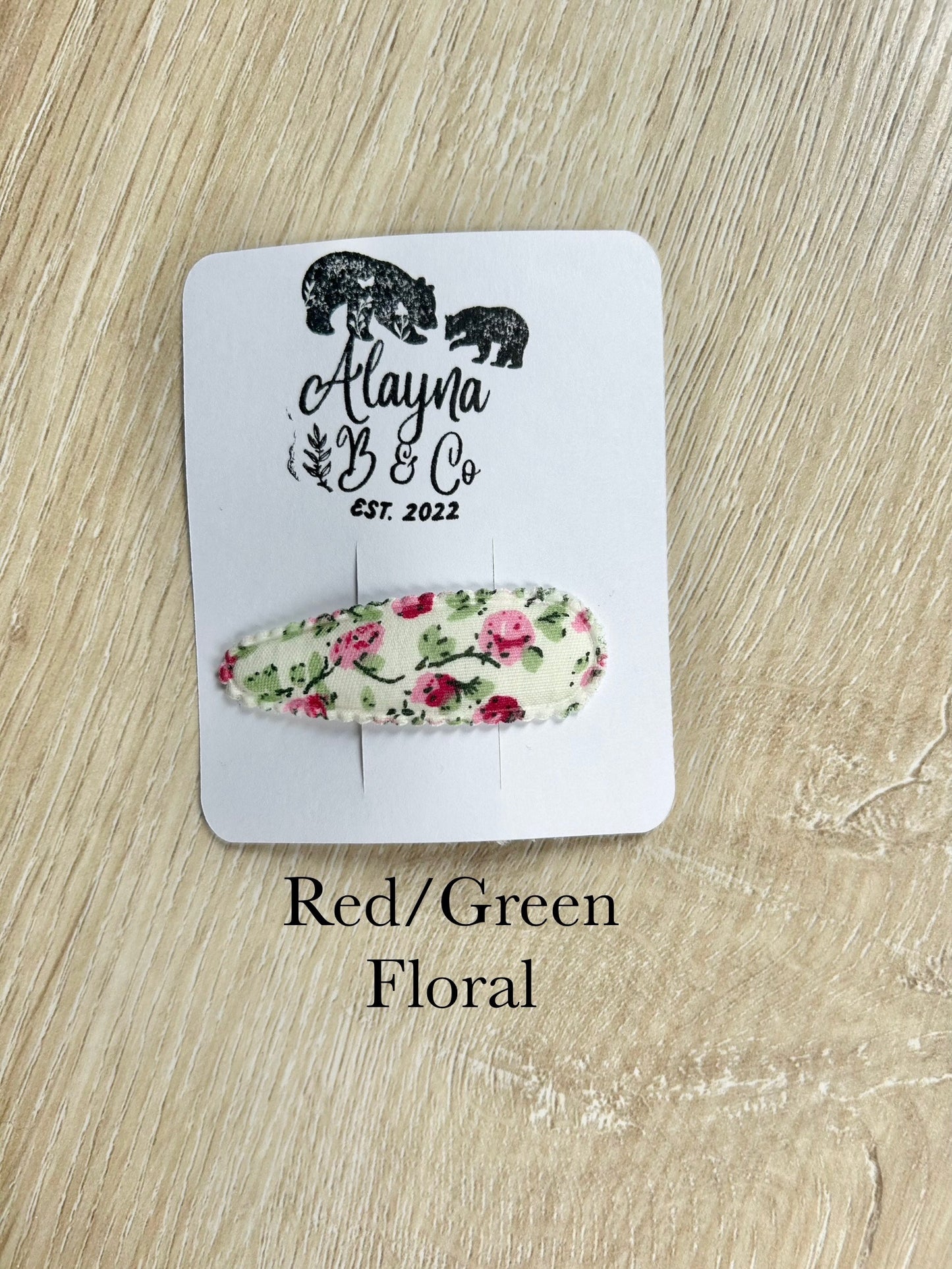 Green Fabric Linen Snap Clip