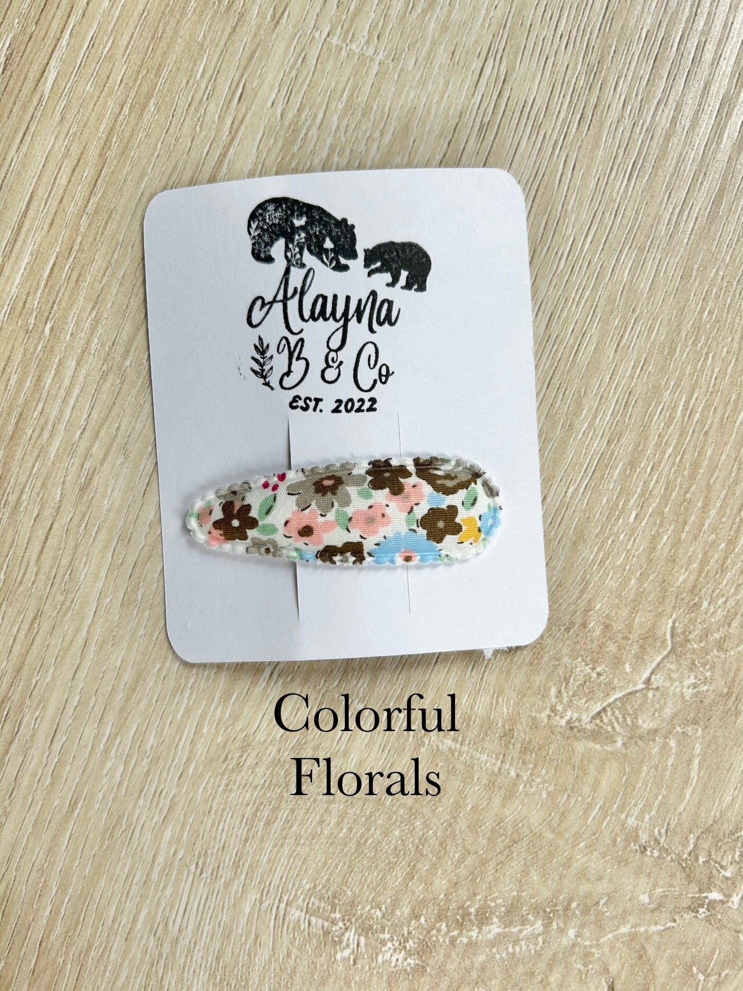 Pink Fabric Linen Snap Clip