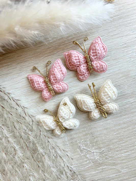 Knit Butterfly Clips
