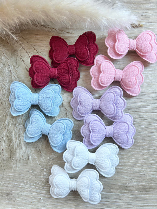 Double Heart Petal Clips