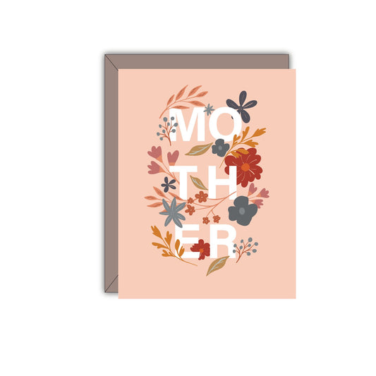 Mother Typography Floral Card