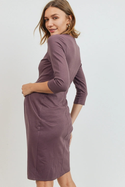 Nia Dark Rose Pleated Dress