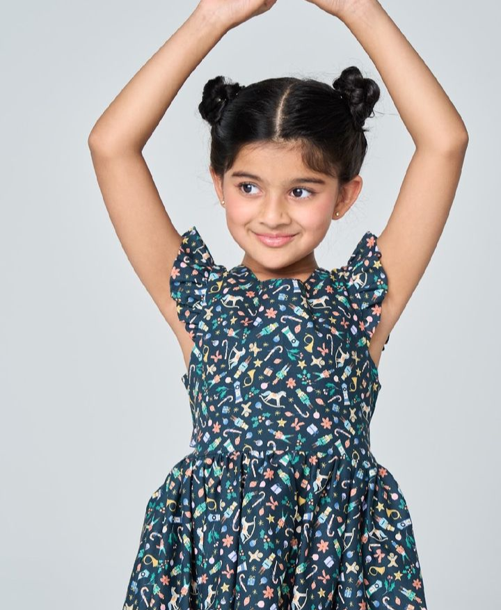 Ivory Dress in Black Nutcracker