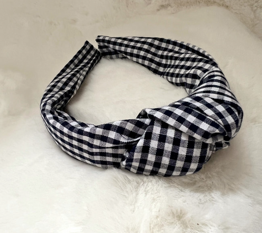 Gingham Blue Headband