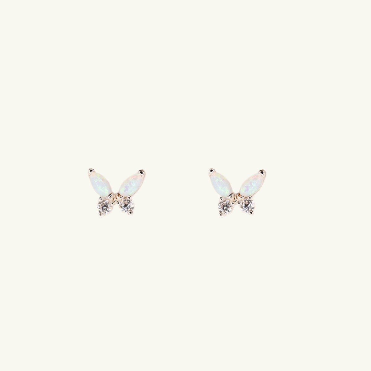 Monarch Aura Studs in Silver Opal