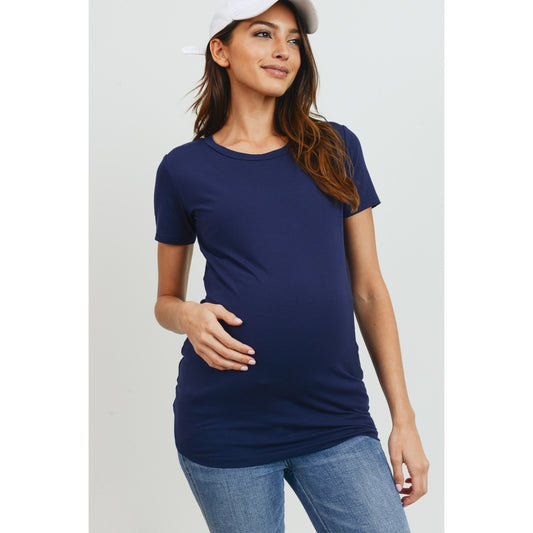 Teagan Navy Round Neck T-Shirt