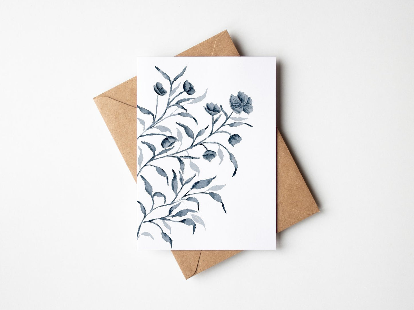 Blue Botanical Greeting Card