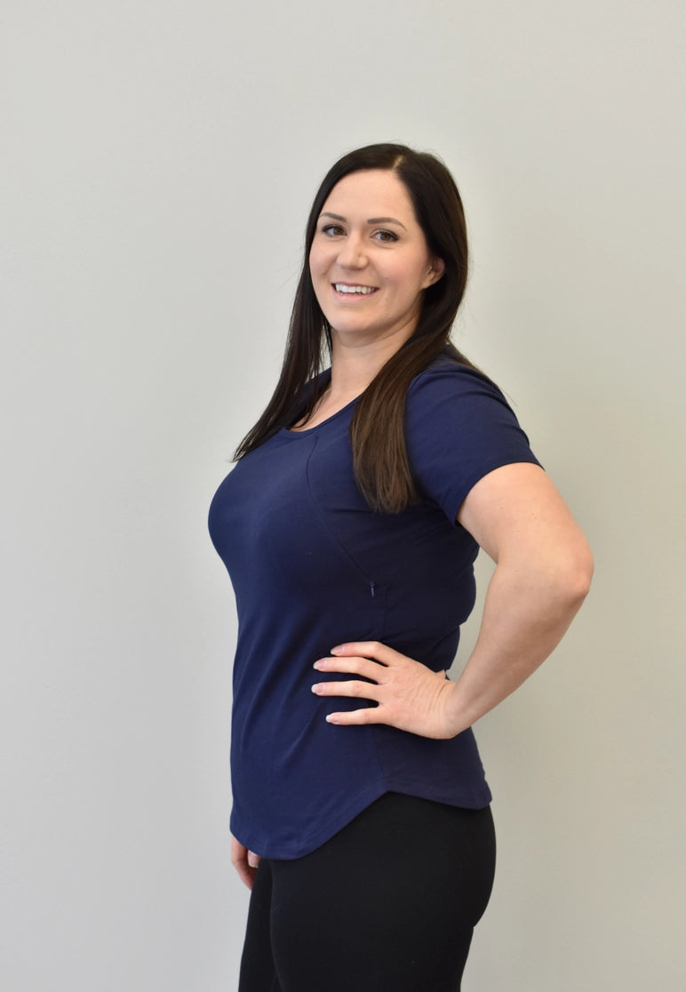 Zoe Zipper Short Sleeve Nursing T-Shirt