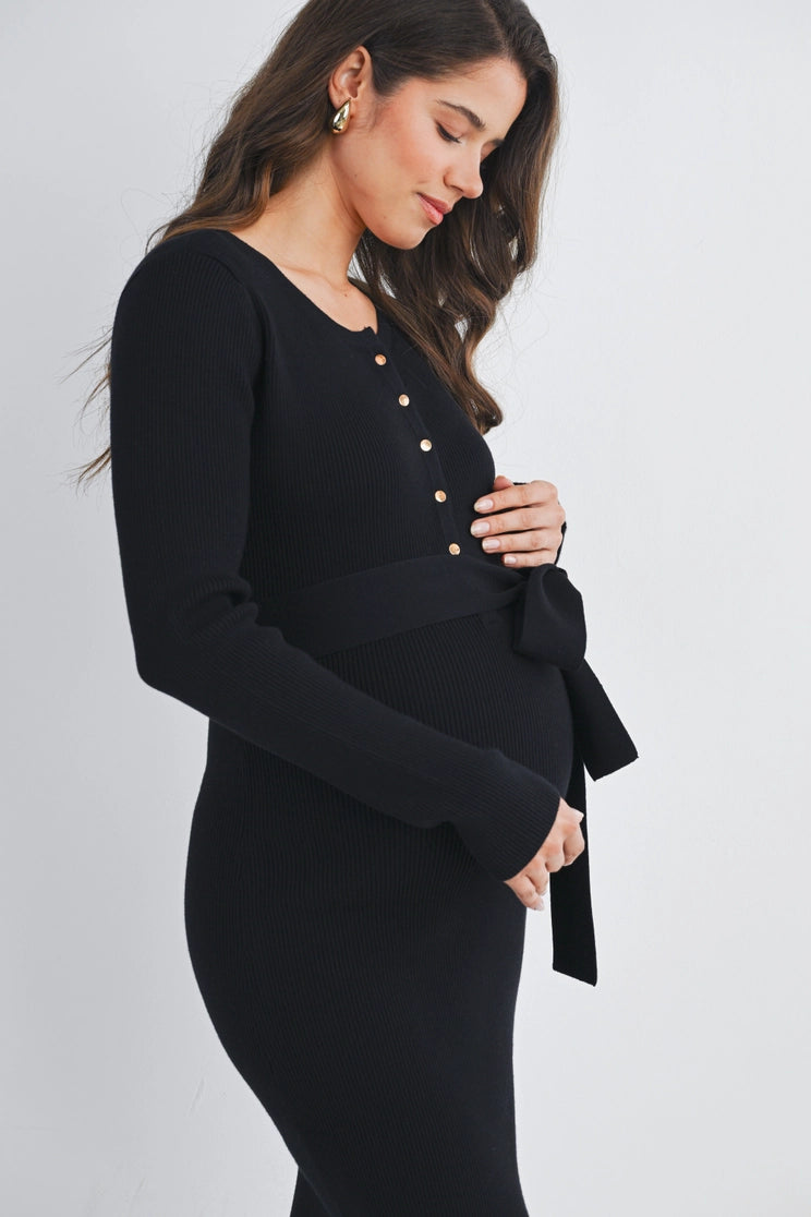 Cataleya Ribbed Button Front Dress