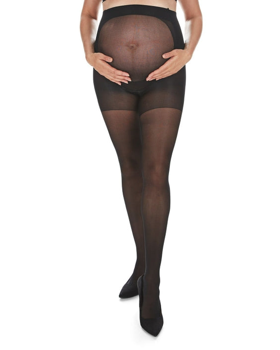 Black Sheer Support Maternity Tights