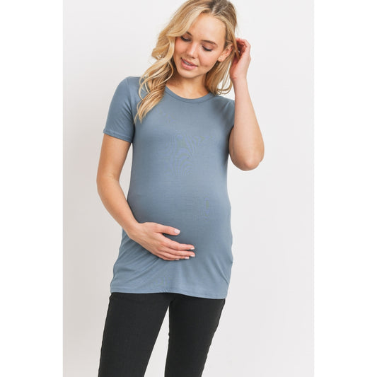 Teagan Sea Blue Round Neck T-Shirt