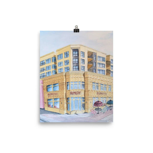 Remedy Cafe on Whyte Watercolour Print