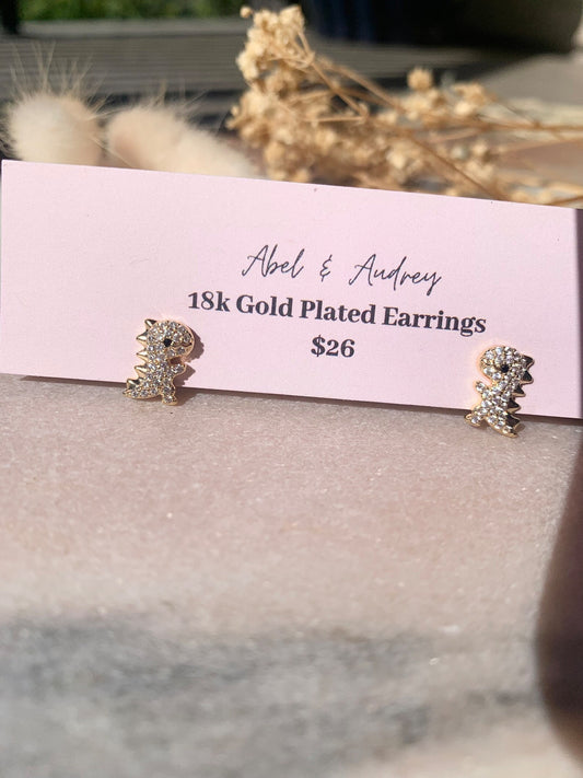 Zircon Dinosaur Studs
