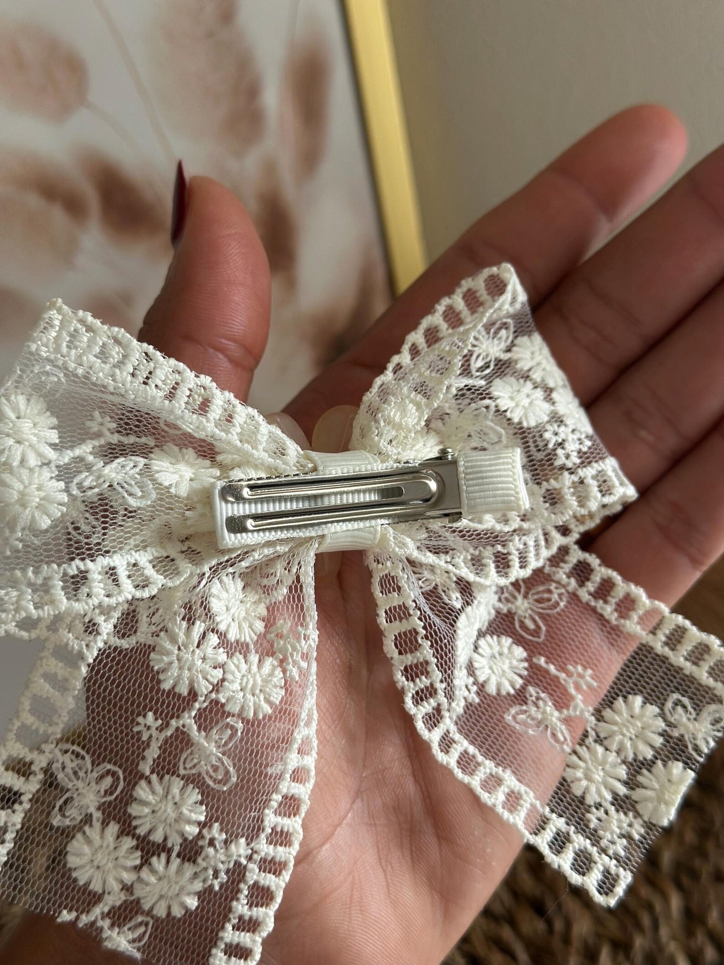 Lace Charm Bow Clip