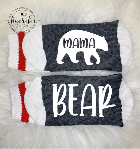 Mama Bear Socks in Dark Grey