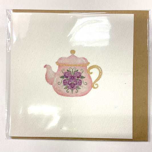 Pink Tea Pot Mini Card