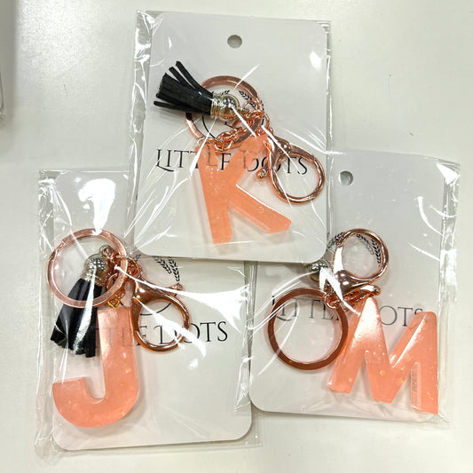 Initial Keychains in Orange Glow