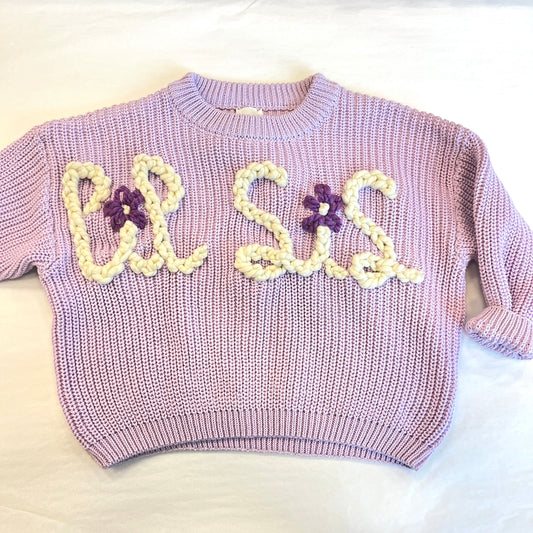 Lil Sis Embroidered Knit Sweater