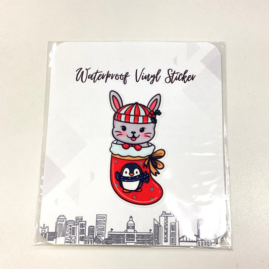Holiday Bunny Sticker