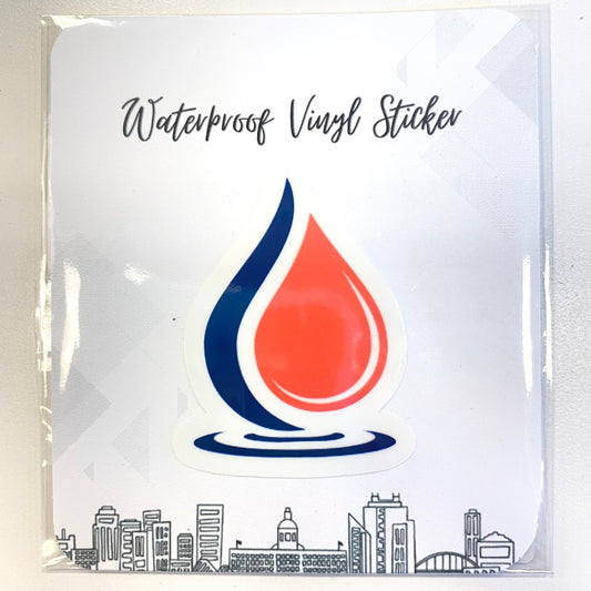 Blue and Orange Oil Drop Sticker