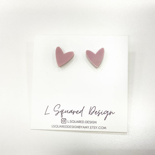 The Heart Stud in Blush
