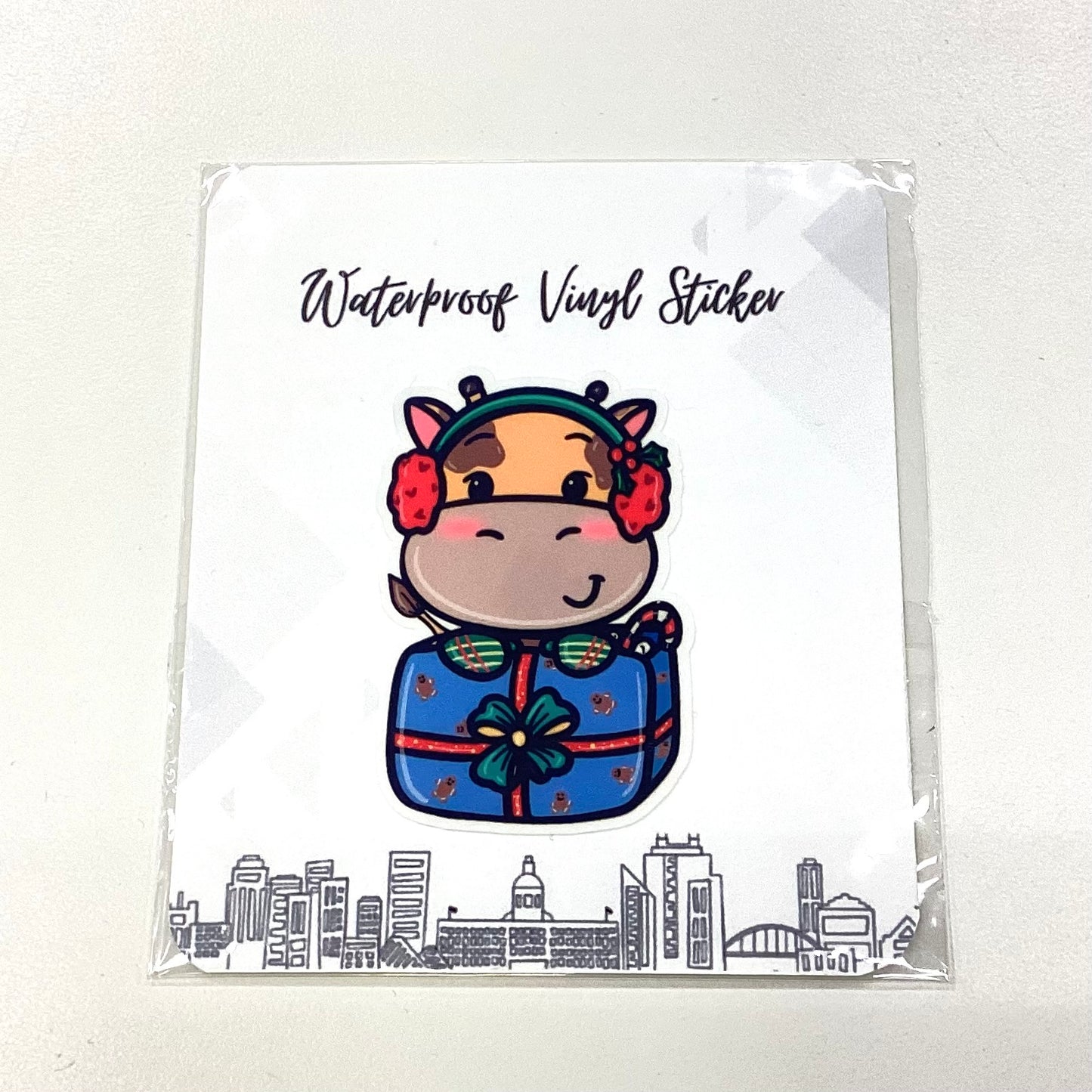 Holiday Giraffe Sticker