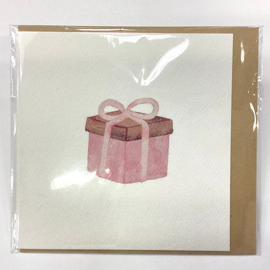 A Single Pink Present Mini Card