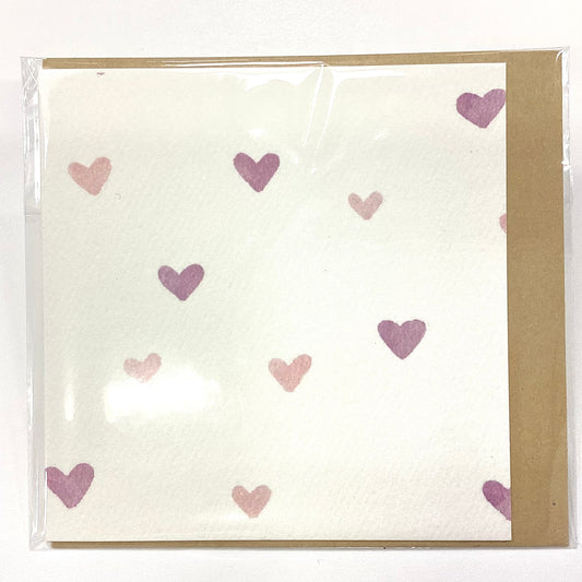 Pink and Purple Hearts Mini Card