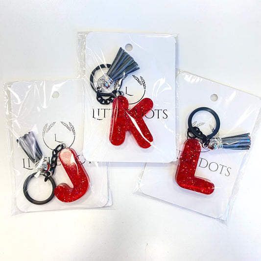 Initial Keychain in Red
