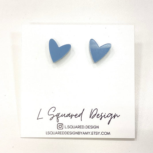The Heart Stud in Blue