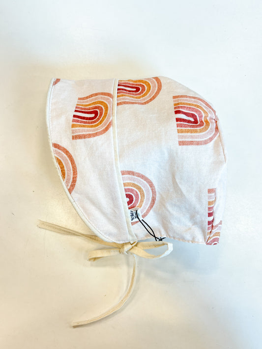 Rainbow Bonnet in Cream