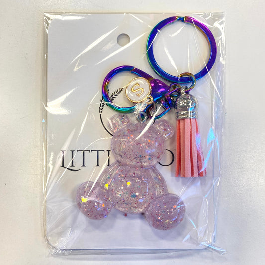Bear Keychain with Initial