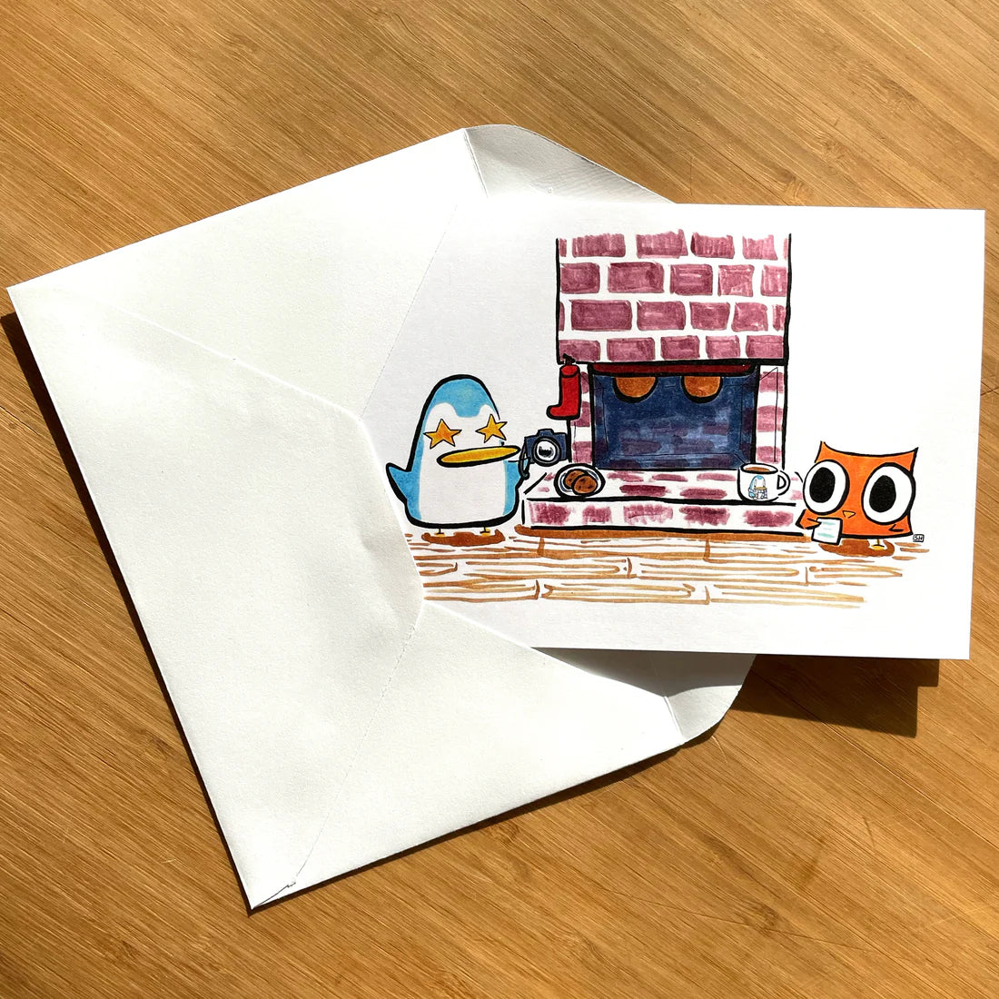 Santa Coming Down The Chimney Greeting Card