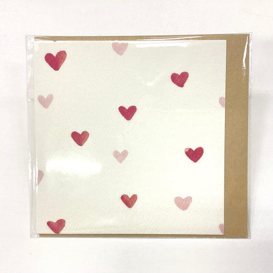 Red and Pink Hearts Mini Card
