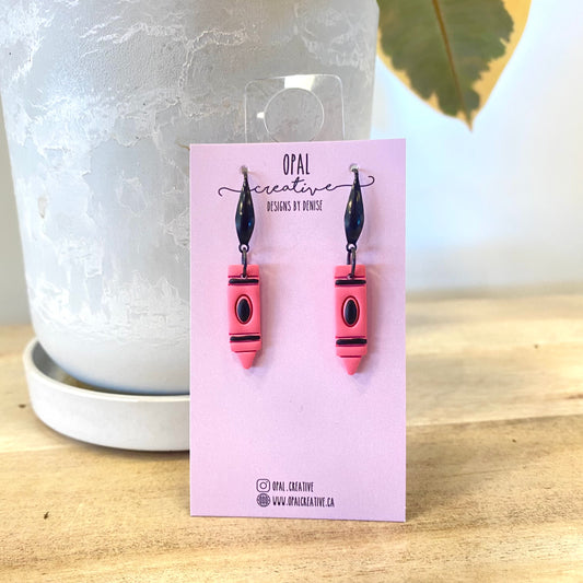 Mini Crayon Dangle Earrings