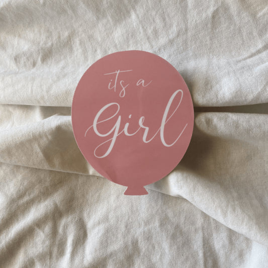 It's A Girl Balloon Sticker