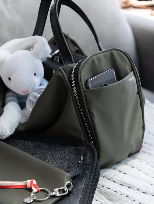 Baby Tiger Khaki Nylon Baby Bag