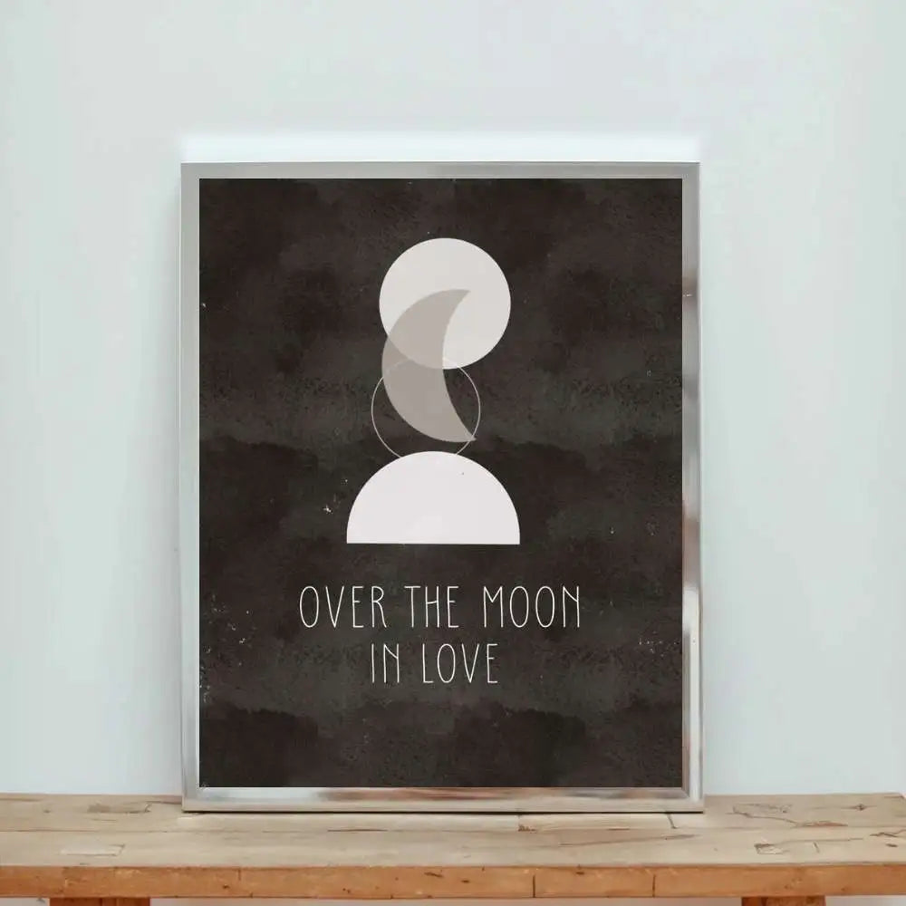 Over the Moon in Love Art Print