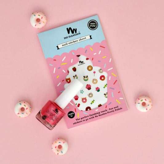 Bright Pink Nail Polish and Surprise Sticker Set