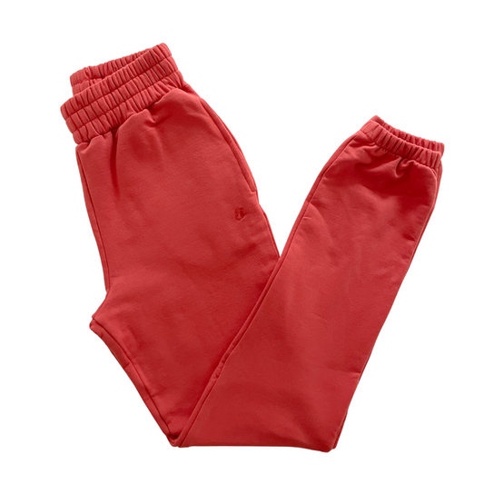Mama Fleece Joggers in Red