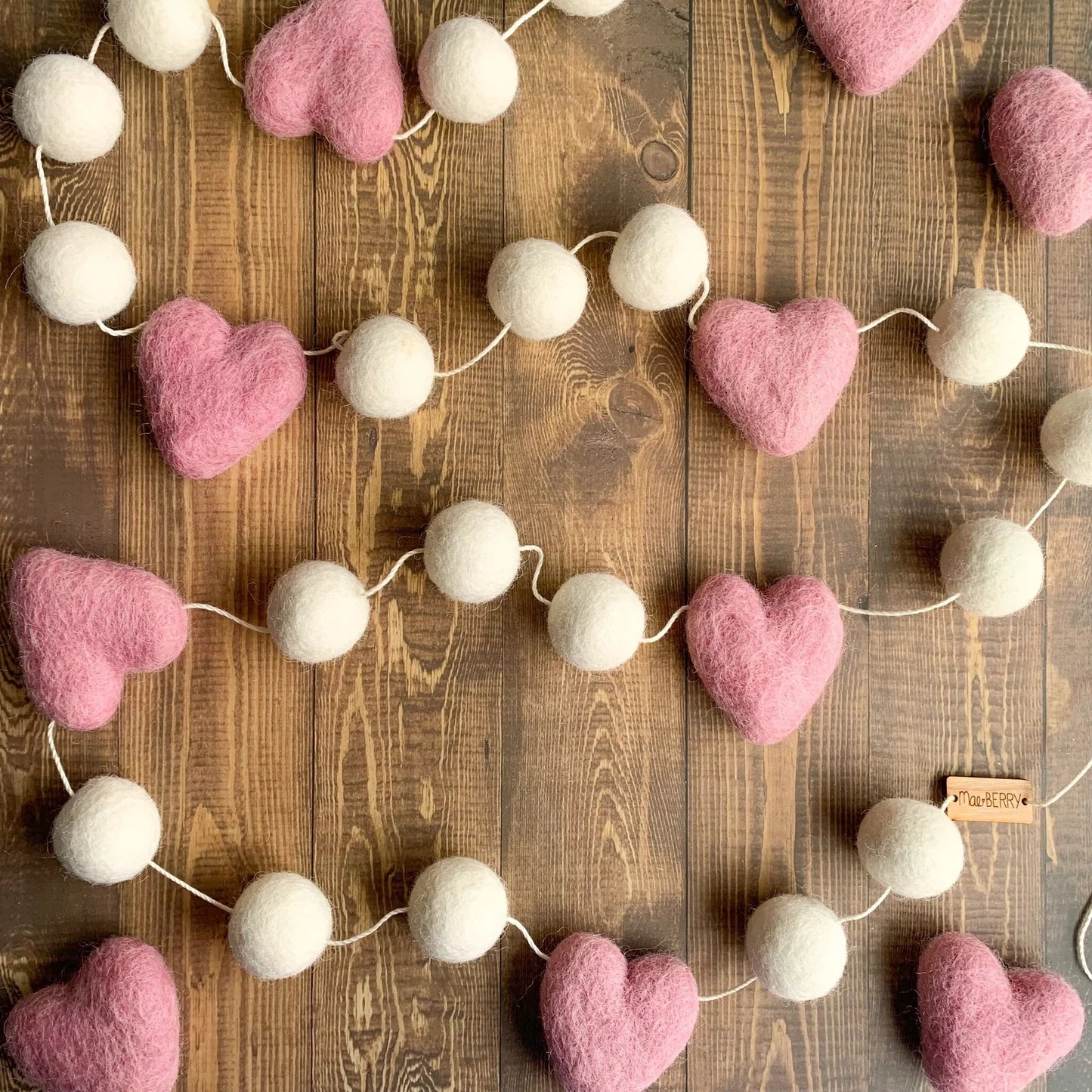 Pink and White Heart Garland