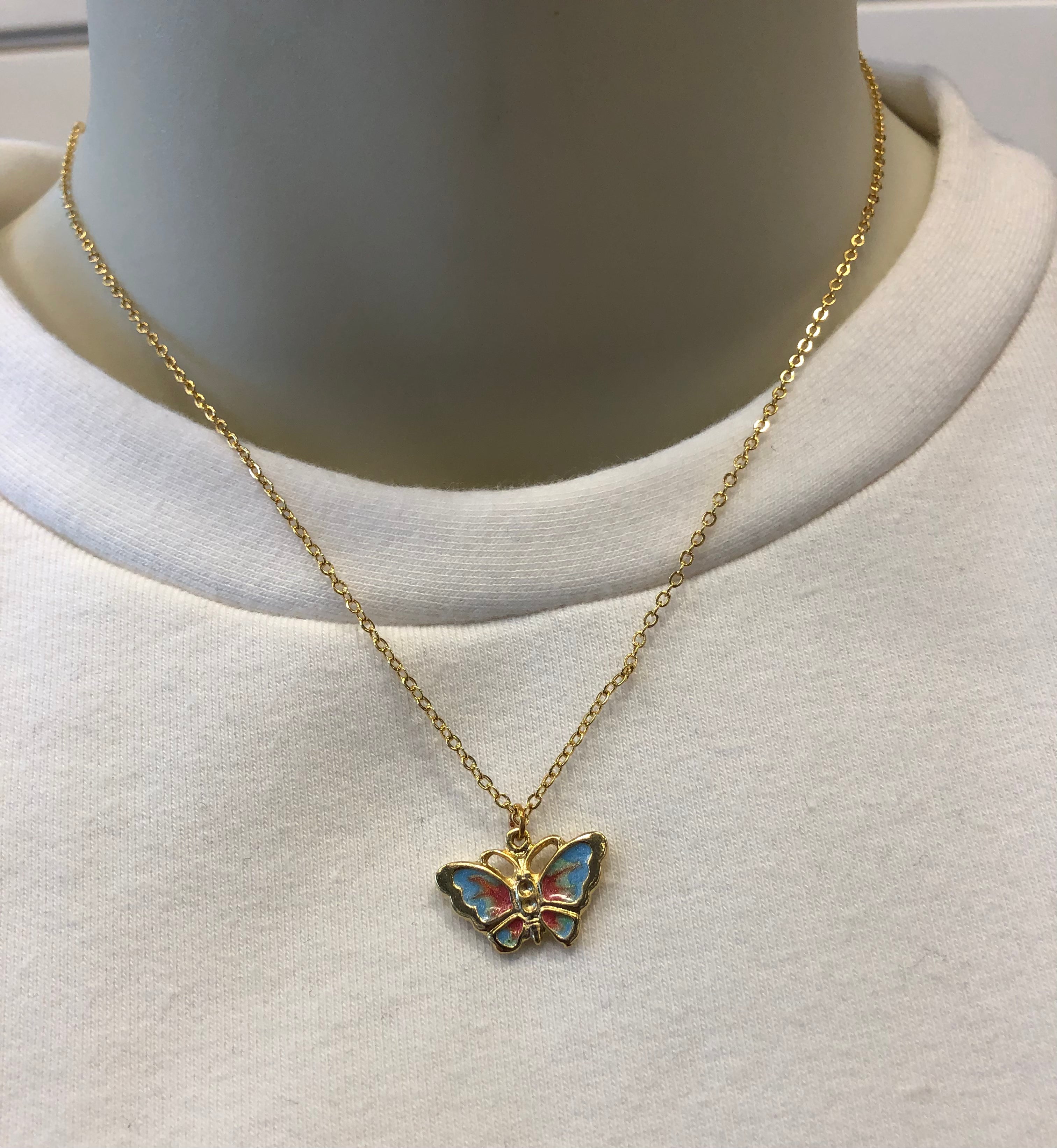 Kids butterfly necklace discount