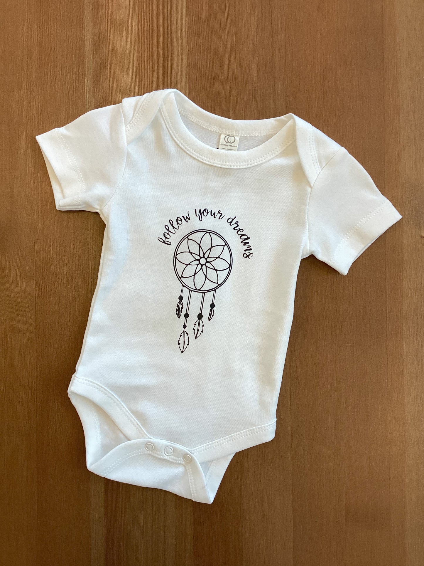 Follow Your Dreams Onesie in White