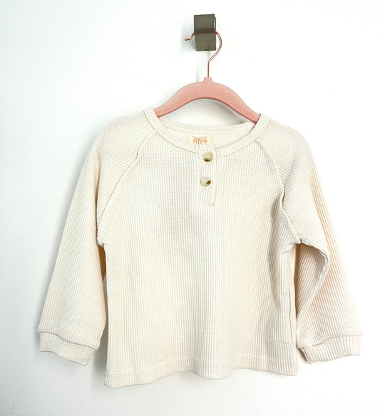 Waffle Long Sleeve Set in Cream