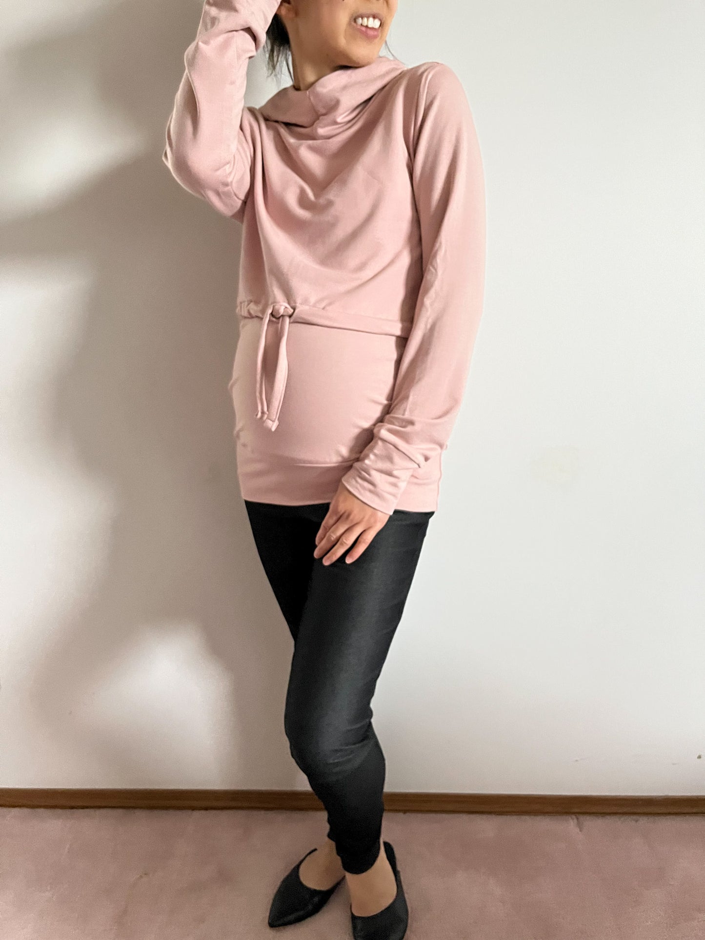 Elodie Hoodie in Pale Pink