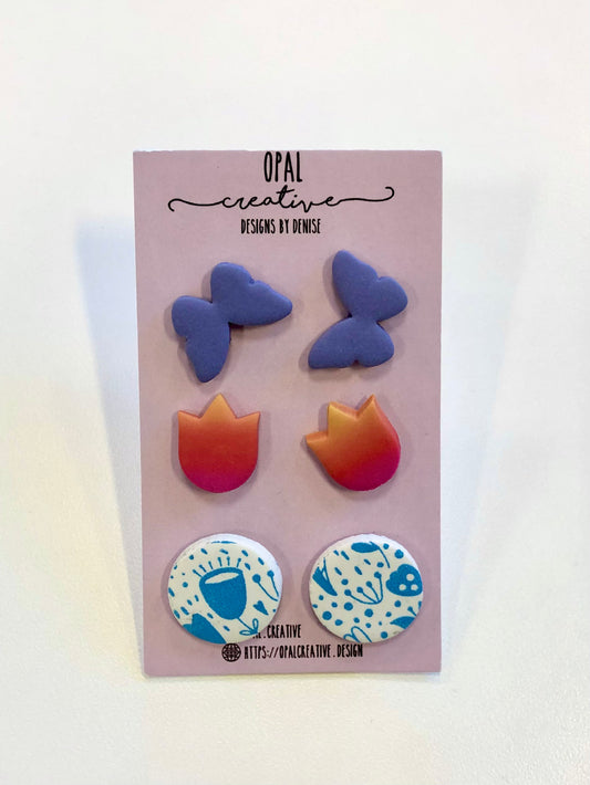 Spring 3 Stud Pack Earrings