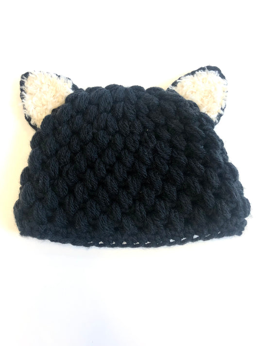 Black Cat Hat Newborn Size