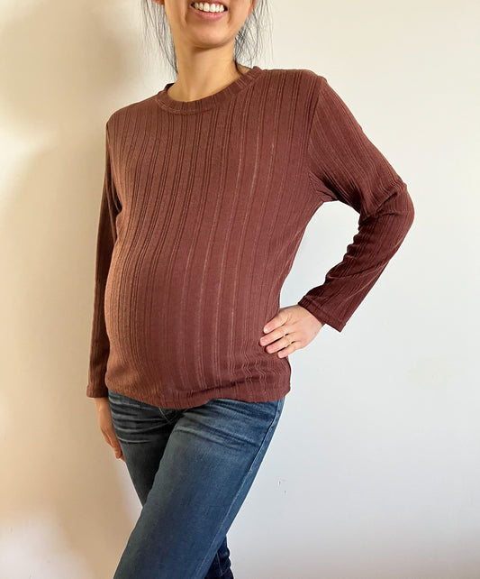 Sydney Ribbed Top in Wine