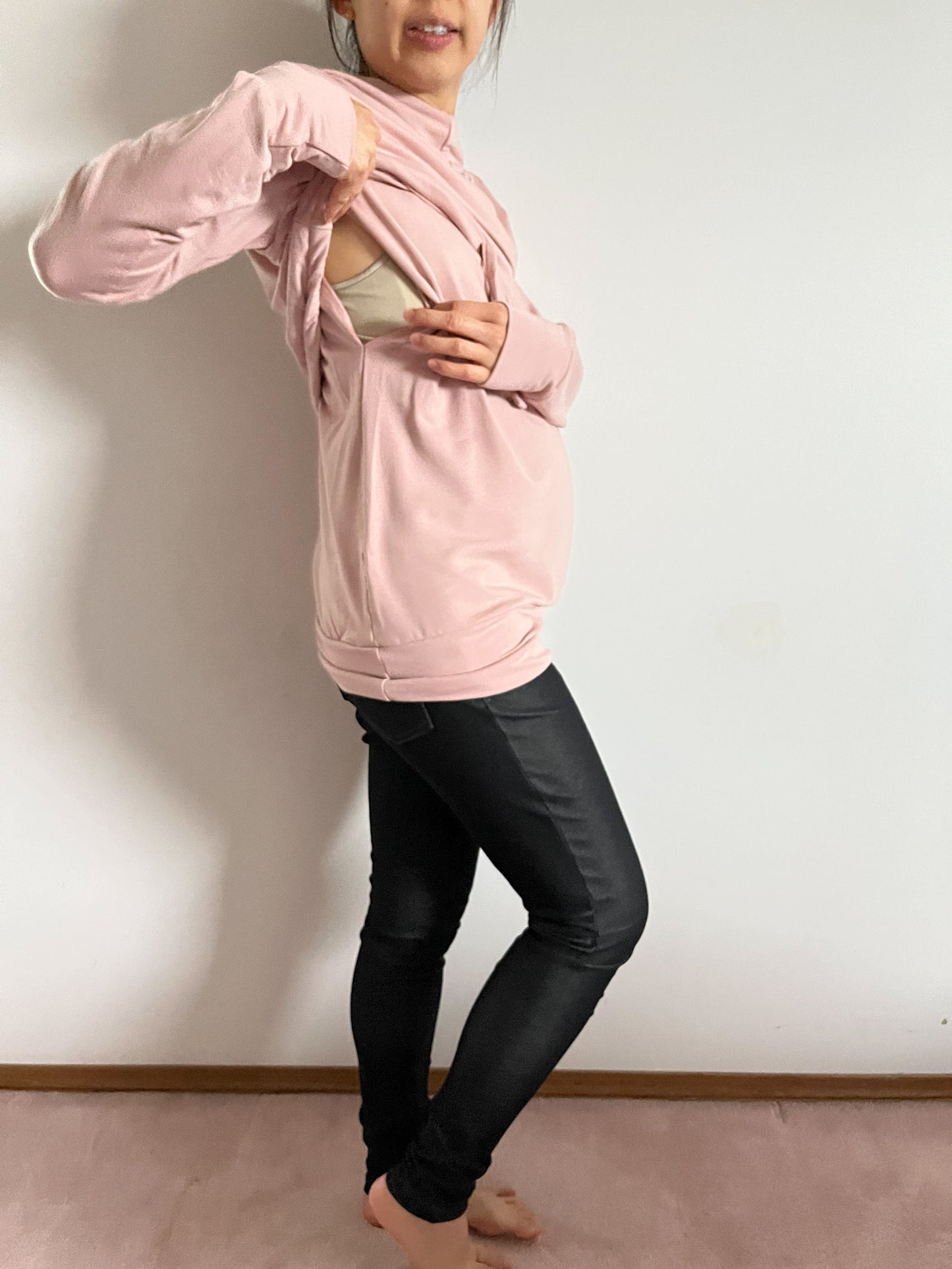 Elodie Hoodie in Pale Pink