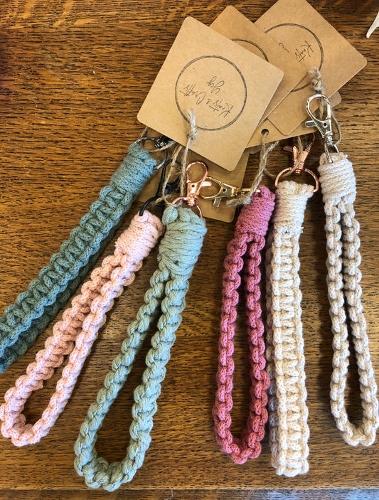 Macrame Wristlet with Keyring